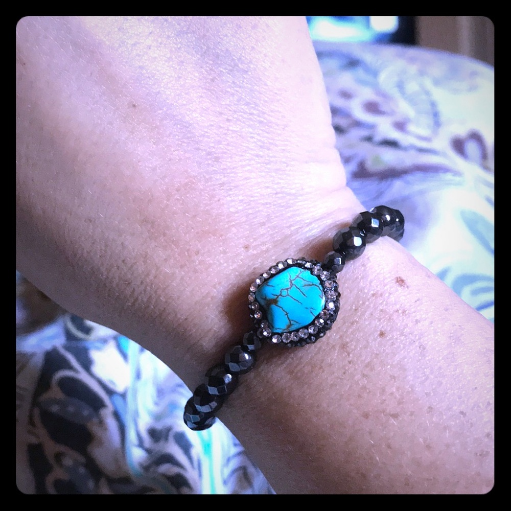 Hematite & turquoise  healing bracelet